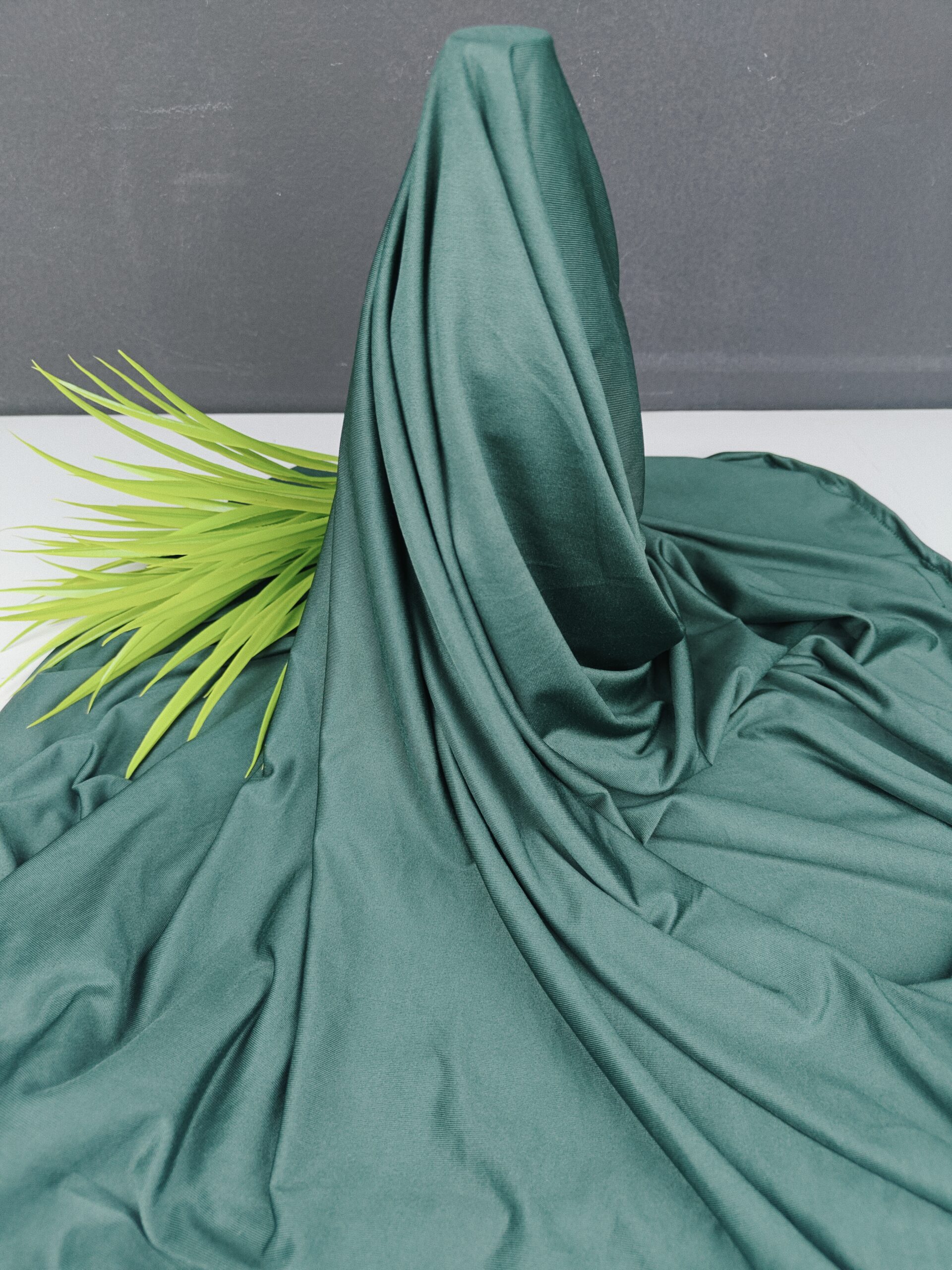 Soft Jersey Orna & Hijab for Women Deep green - Image 2