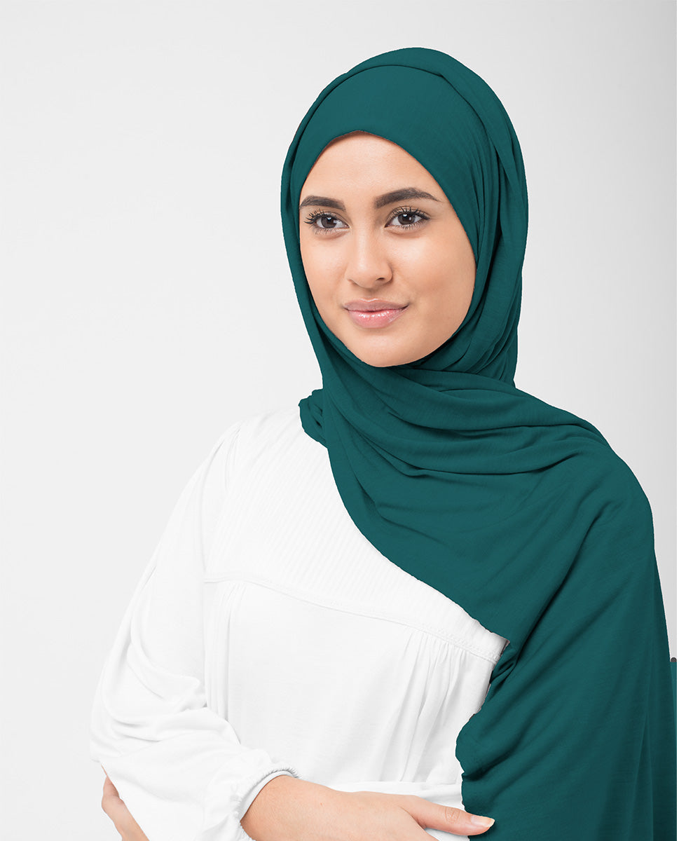 Soft Jersey Orna & Hijab for Women turquoise green