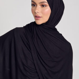 Soft Jersey Orna & Hijab for Women Black