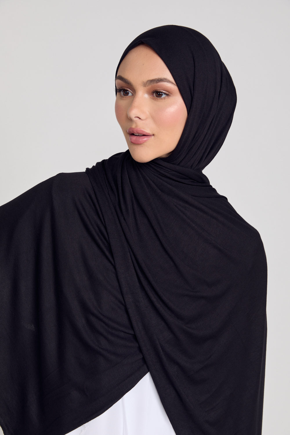 Soft Jersey Orna & Hijab for Women Black