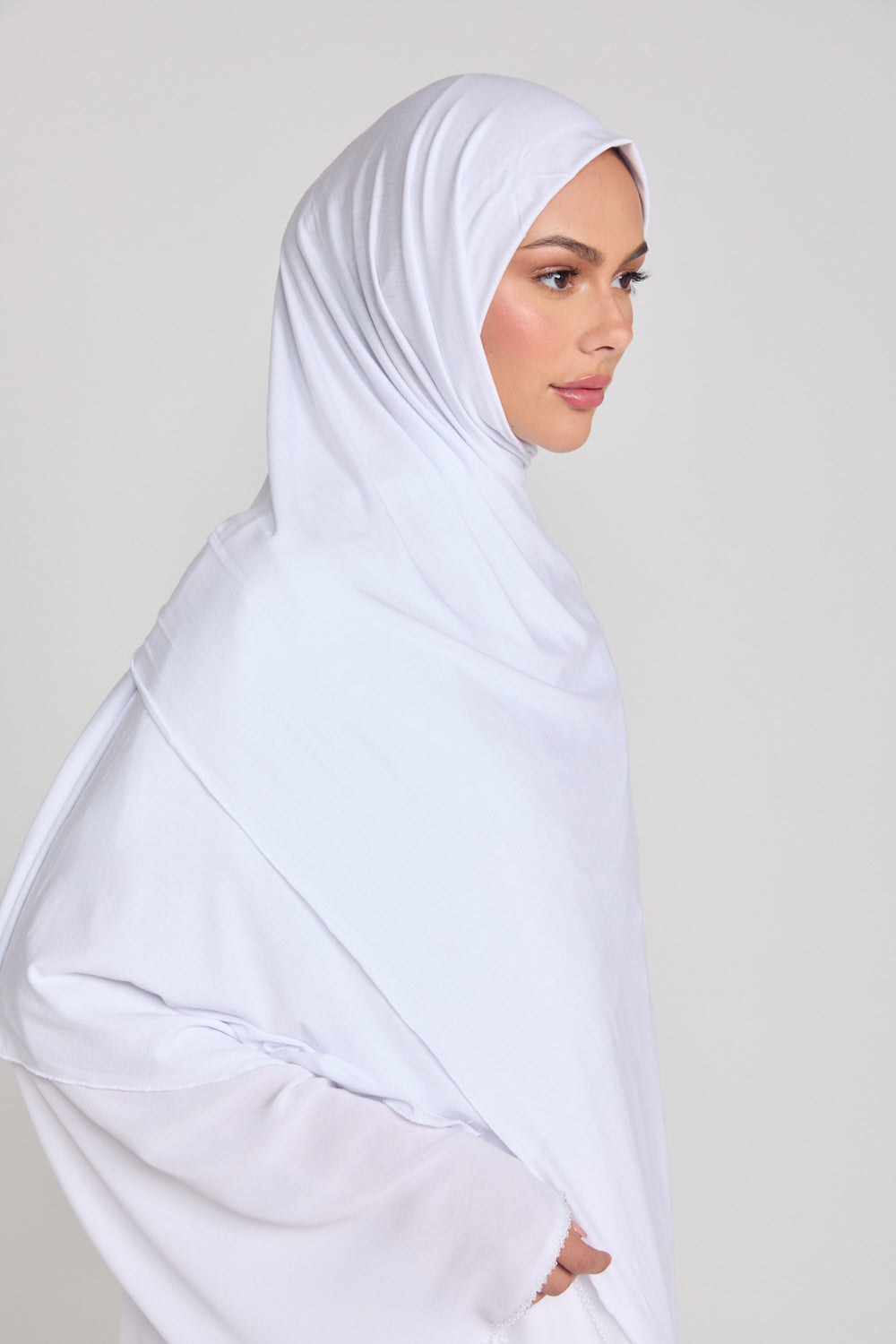Soft Jersey Orna & Hijab for Women White