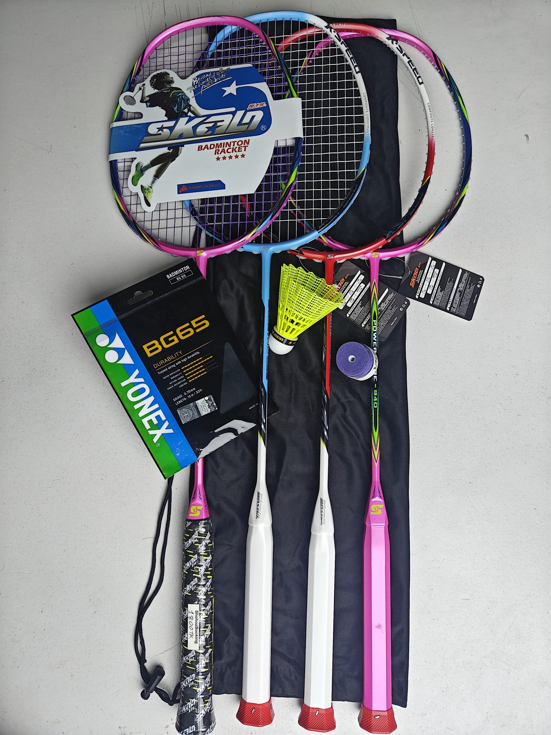 Skalo Badminton Racket ফুল কমপ্লিট + গ্রিপ, ফেদার ফ্রী - Image 2