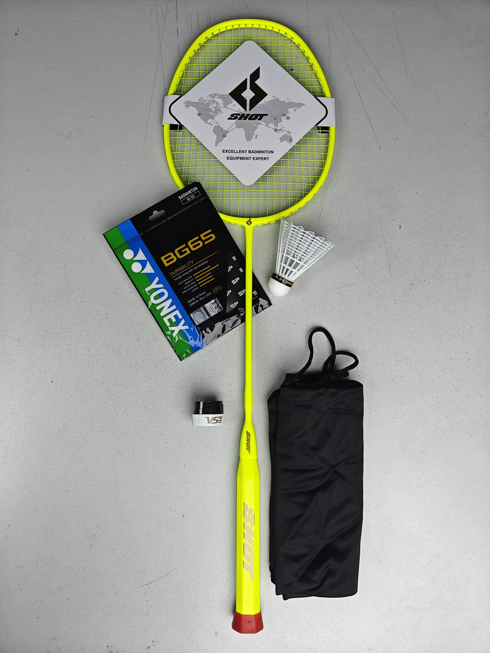 SHOT Full Fiver Badminton Racket ফুল কমপ্লিট + গ্রিপ, ফেদার ফ্রী