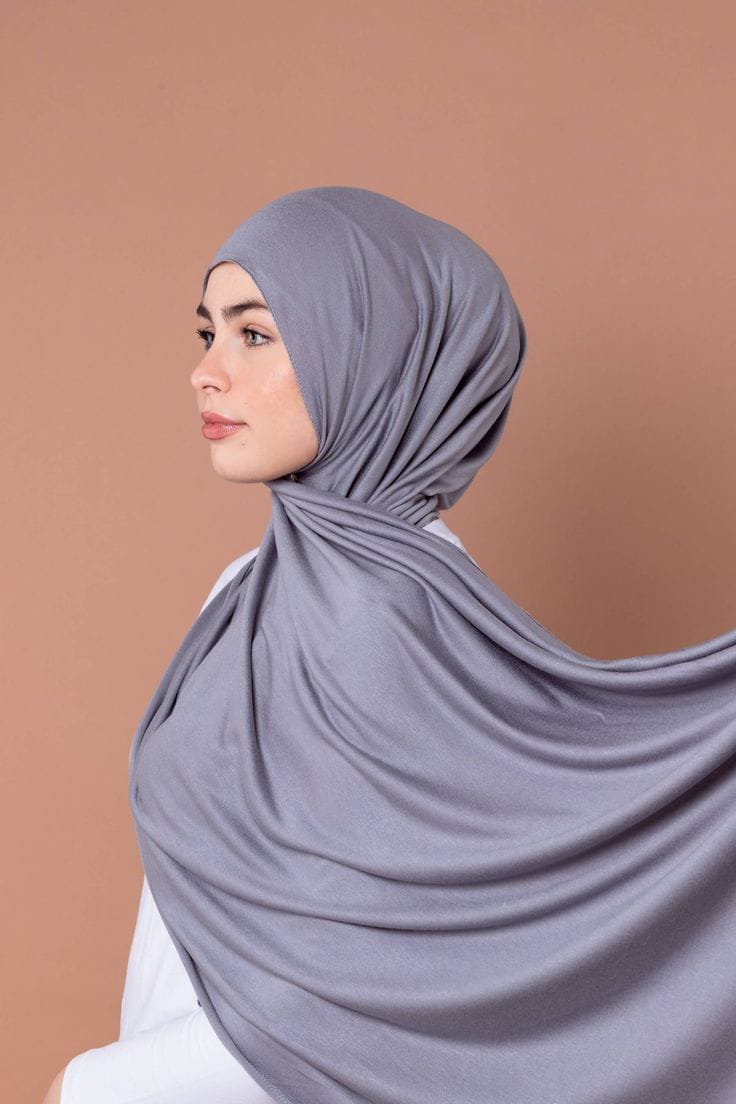 Soft Jersey Orna & Hijab for Women Dark Ash