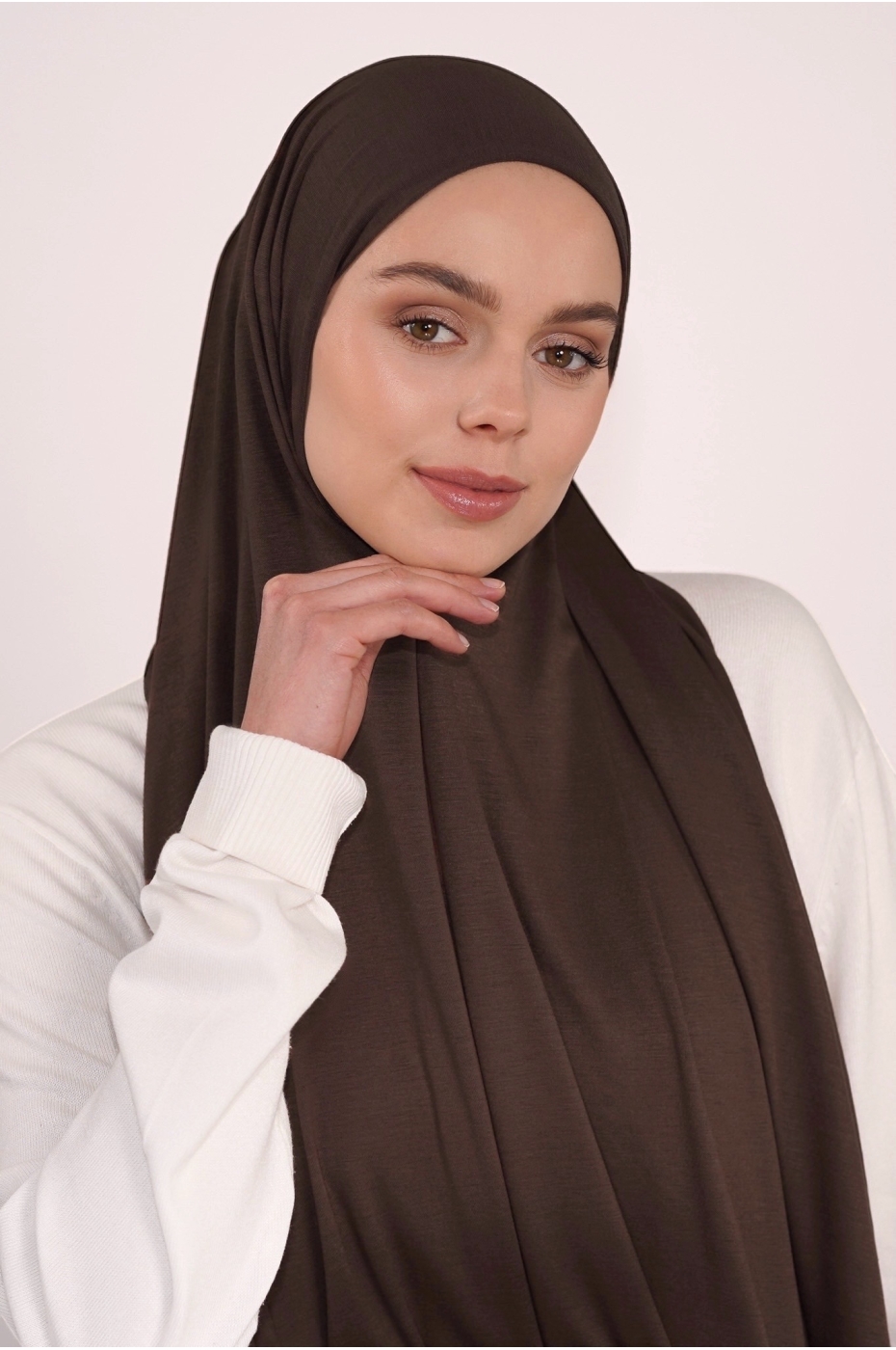 Soft Jersey Orna & Hijab for Women Chocolate