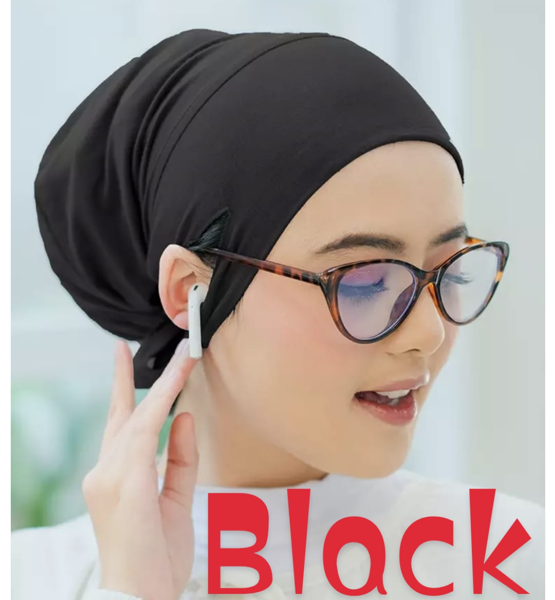 Soft Jersey Inner Cap Black