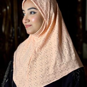Chikan Embroidery Instant Hijab for Women Bangi Color